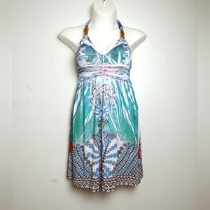 Ingear Vintage Y2k Halter Dress Size M Open Back Padded Chest